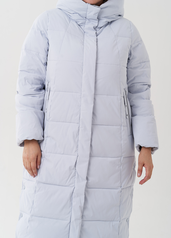 Женский пуховик с капюшоном  модель № 25713 универмаг малина