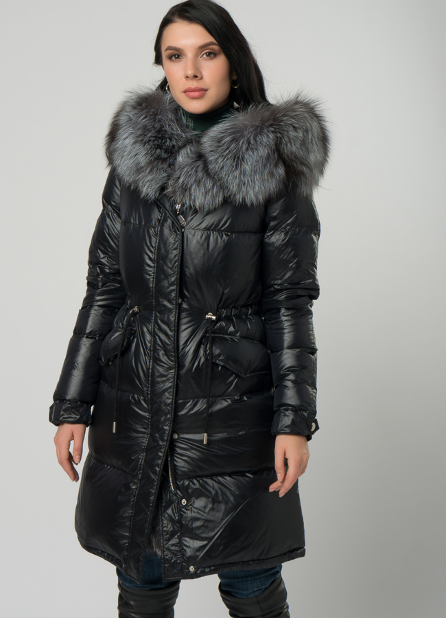 Парка с мехом чернобурки модель № 21882 универмаг малина