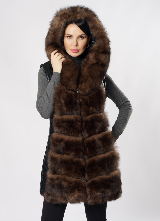 Пуховик трансформер из эко кожи черного цвета модель № 19244 универмаг малина