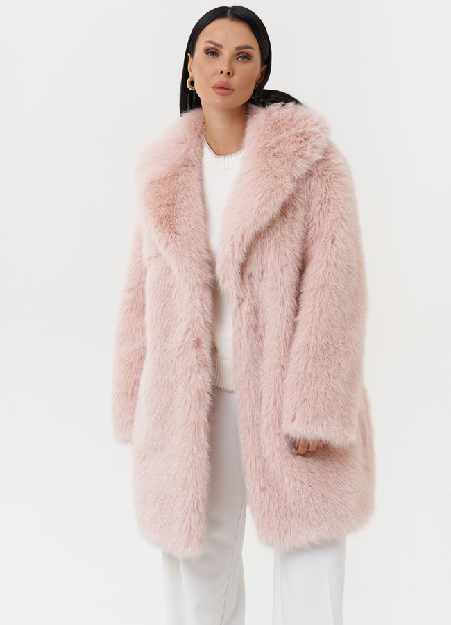 Шуба из эко меха под песца модель № 28680 универмаг малина