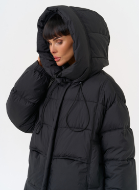 Двухсторонний женский пуховик с капюшоном Двухсторонний женский пуховик с капюшоном