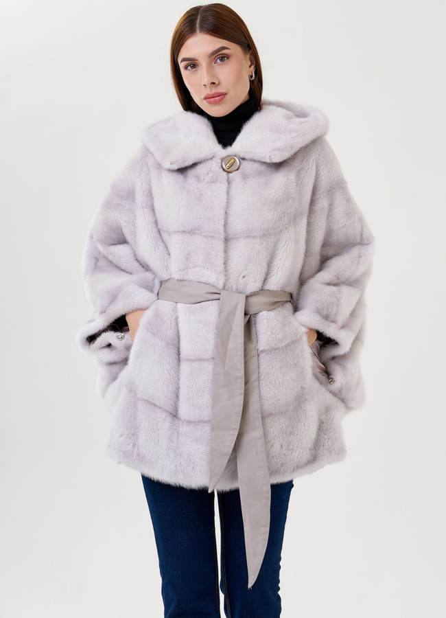 Светлая шуба из норки оверсайз модель № 23360 универмаг малина