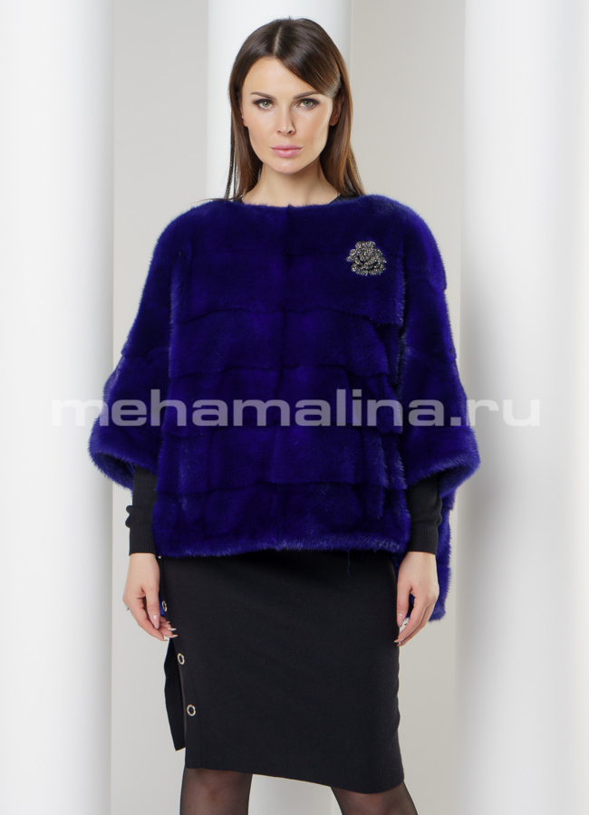 Меховой свитер из норки модель № S-584 меха малина
