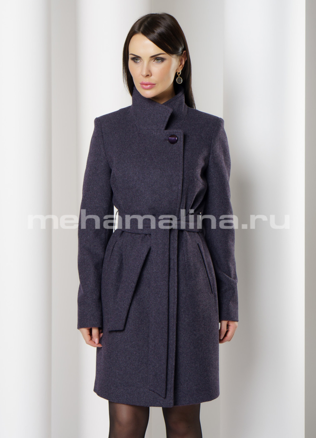 фото Пальто на пуговицах, со стойкой, приталенного силуэта модель № 1936