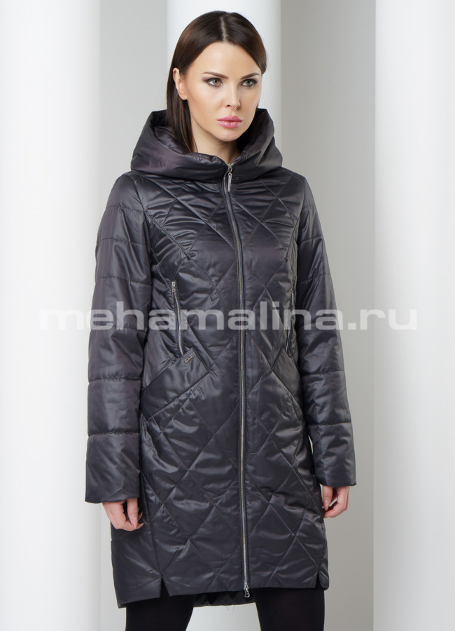 Удлиненная куртка  модель № PK-62 меха малина
