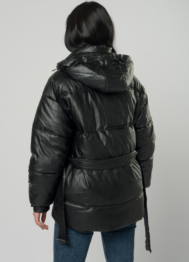 Теплая куртка из искусственной кожи модель № 73426 в кредит