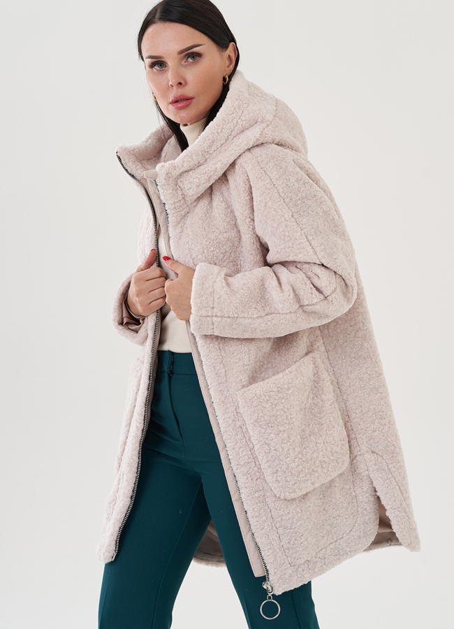 Полупальто женское с капюшоном модель № 24608 универмаг малина