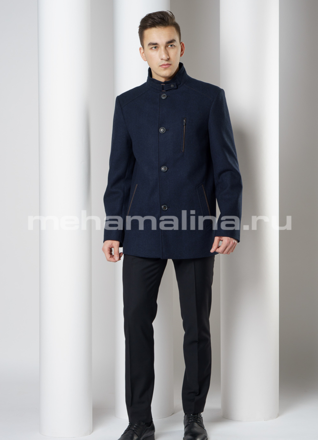 фото Мужское пальто на пуговицах модель № 10550