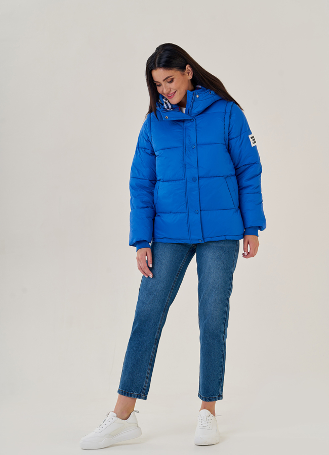 Женская куртка- трансформер в синем цвете модель № 23130 универмаг малина