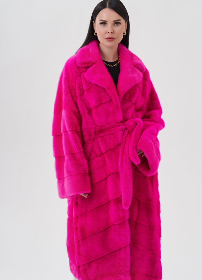 Норковая шуба с английским воротником  модель № 23976 универмаг малина