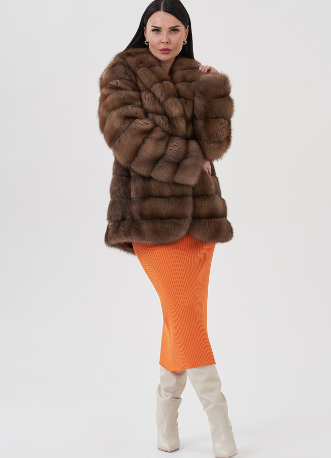 Шуба из куницы  модель № 80686 универмаг малина