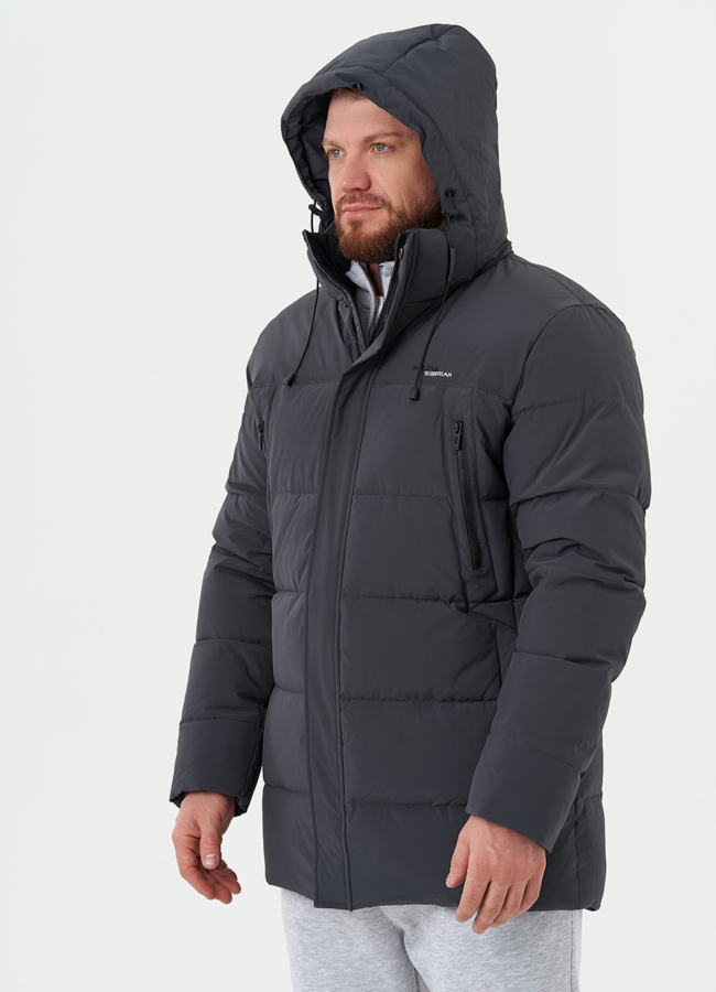 Мужской пуховик с капюшоном модель № 28264 универмаг малина