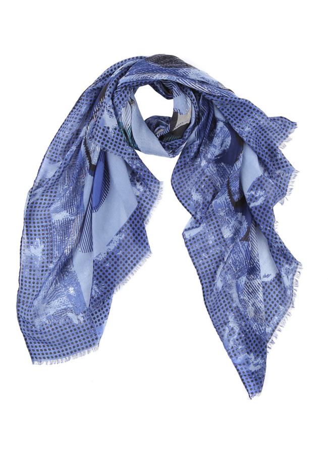 Шарф модель № А-70 меха малина