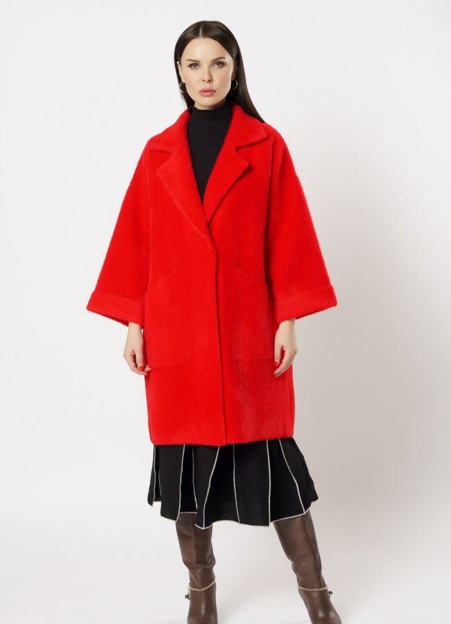 фото Красное пальто модель № 1116