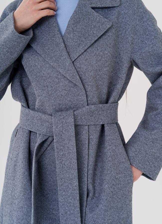 Женское пальто в рубчик модель № 23624 в рассрочку