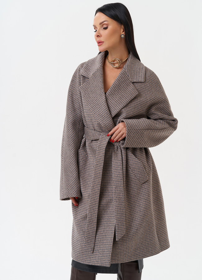 Женское пальто с английским воротником модель № 28891 универмаг малина