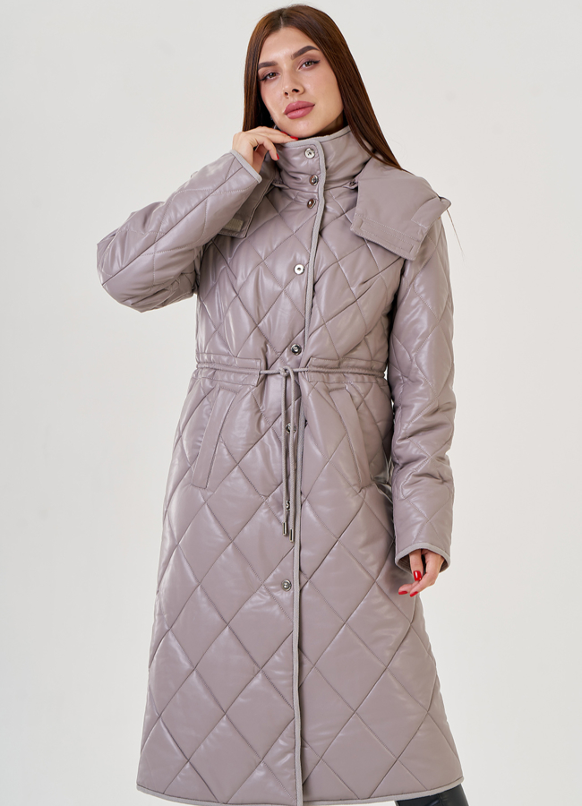 Женский пуховик-парка из эко кожи Malina Siberian  модель № 23368 универмаг малина