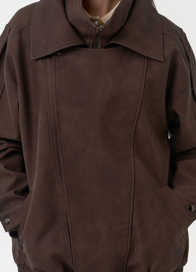 Женская куртка бомбер из эко кожи коричневого цвета модель № 30418 универмаг малина