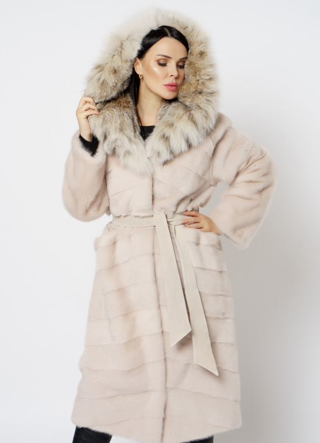 Норковая шуба с рысью модель № 1203 универмаг малина