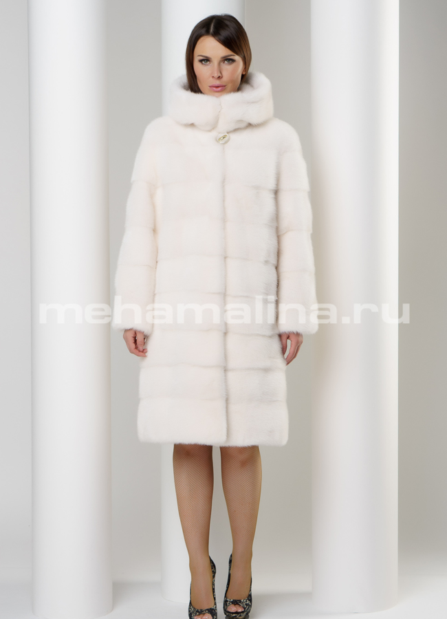 фото Светлая норковая шуба модель № S-596
