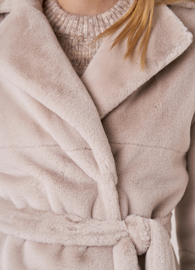 Укороченная эко шуба двусторонняя   модель № 18396 в рассрочку