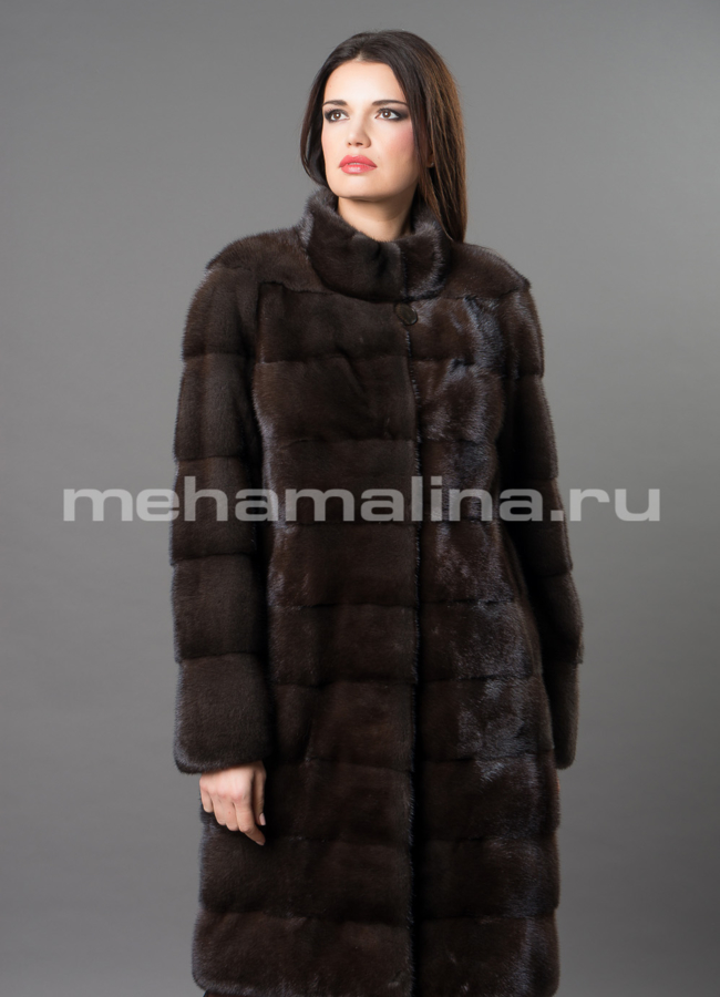 Шуба норка модель № S-666 меха малина