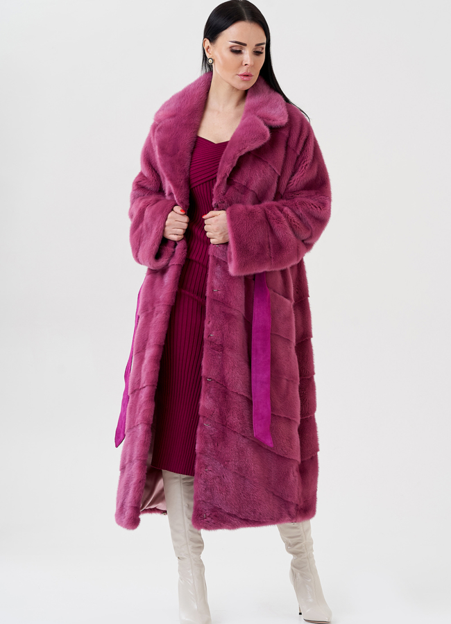 Шуба из норки с английским воротником  модель № 23976 в рассрочку