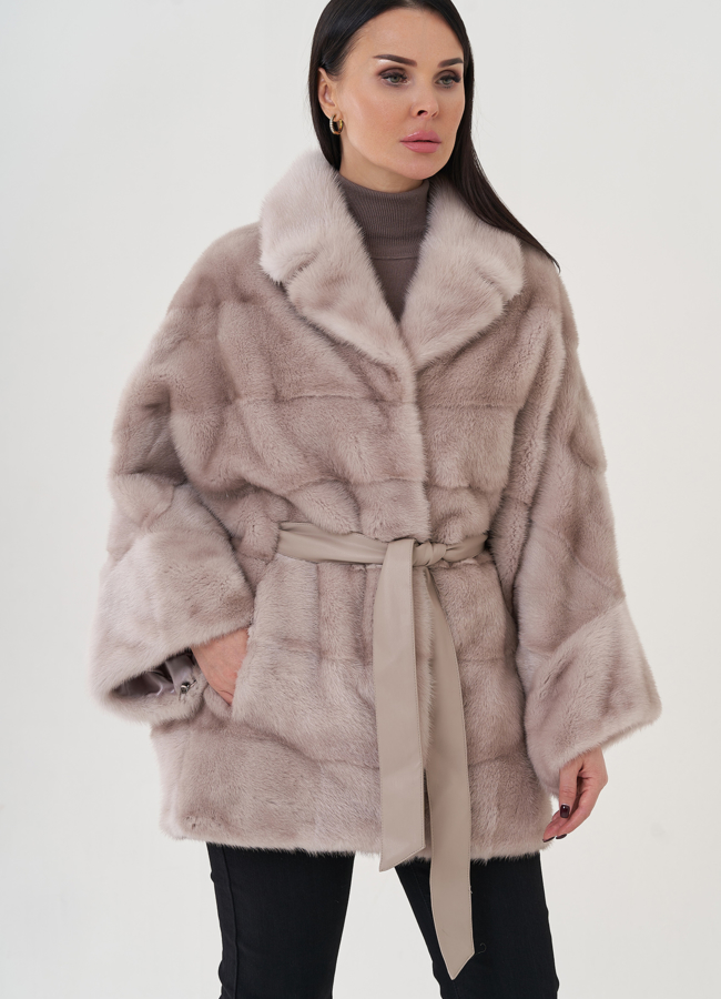 фото Шуба из норки с английским воротником  модель № 81807