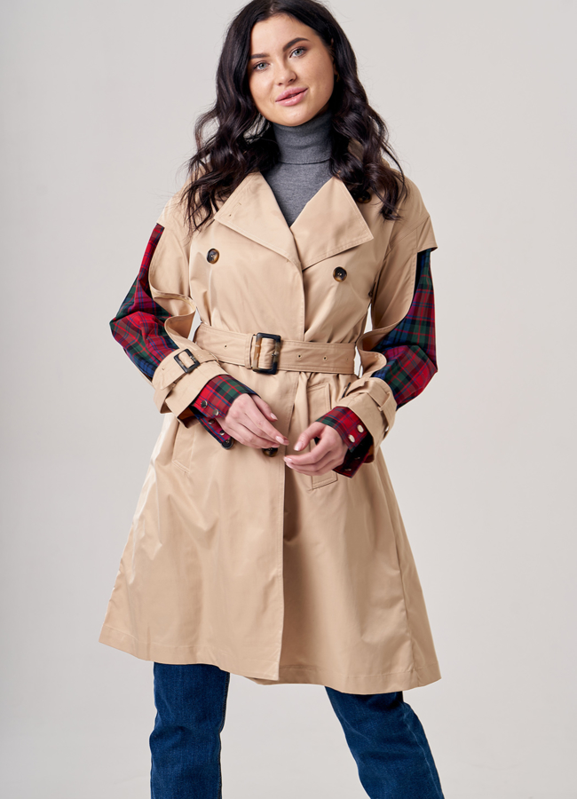 Тренч женский бежевого цвета модель № 20704 универмаг малина