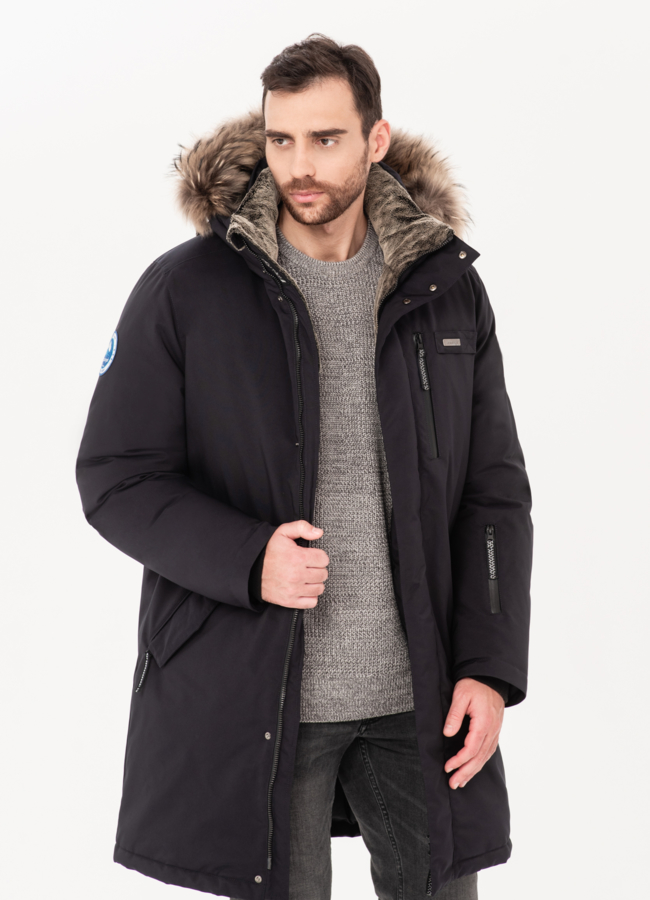 Парка мужская зимняя  модель № 22160 меха малина