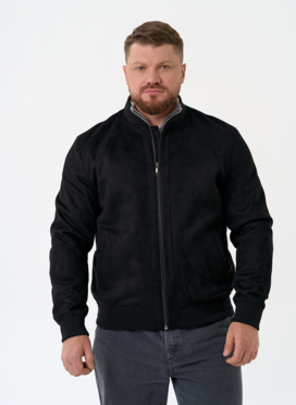 Мужская куртка бомбер из эко замши
