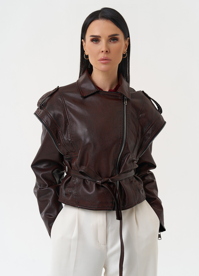 Куртка женская из эко кожи в стиле ретро модель № 30448 в рассрочку Куртка женская из эко кожи в стиле ретро модель № 30448 в рассрочку