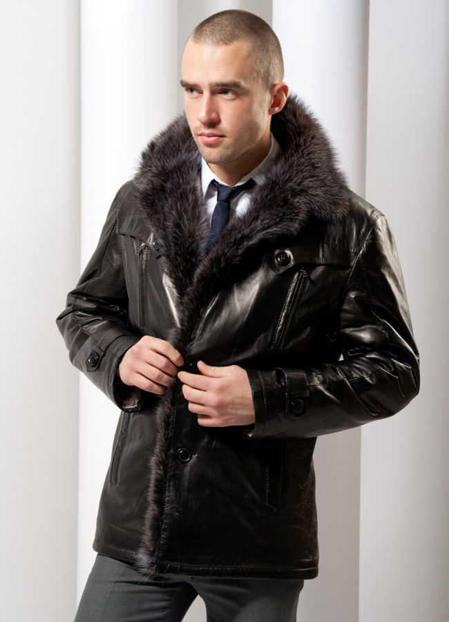 Дубленка модель № DM-27 меха малина