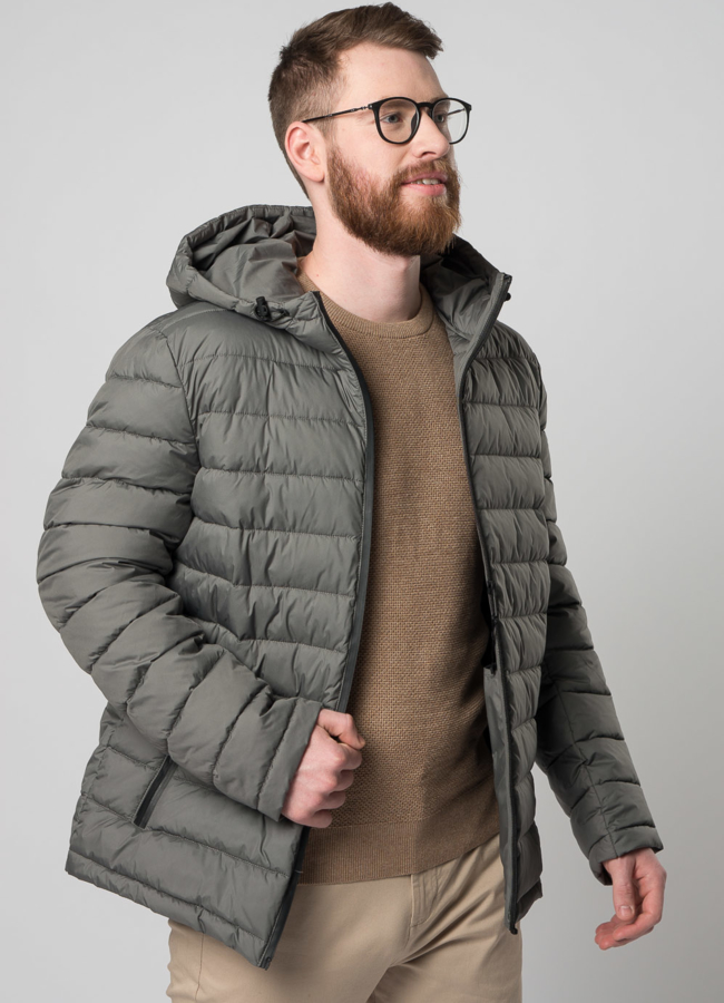 Мужская утепленная куртка с капюшоном модель № M9033 универмаг малина