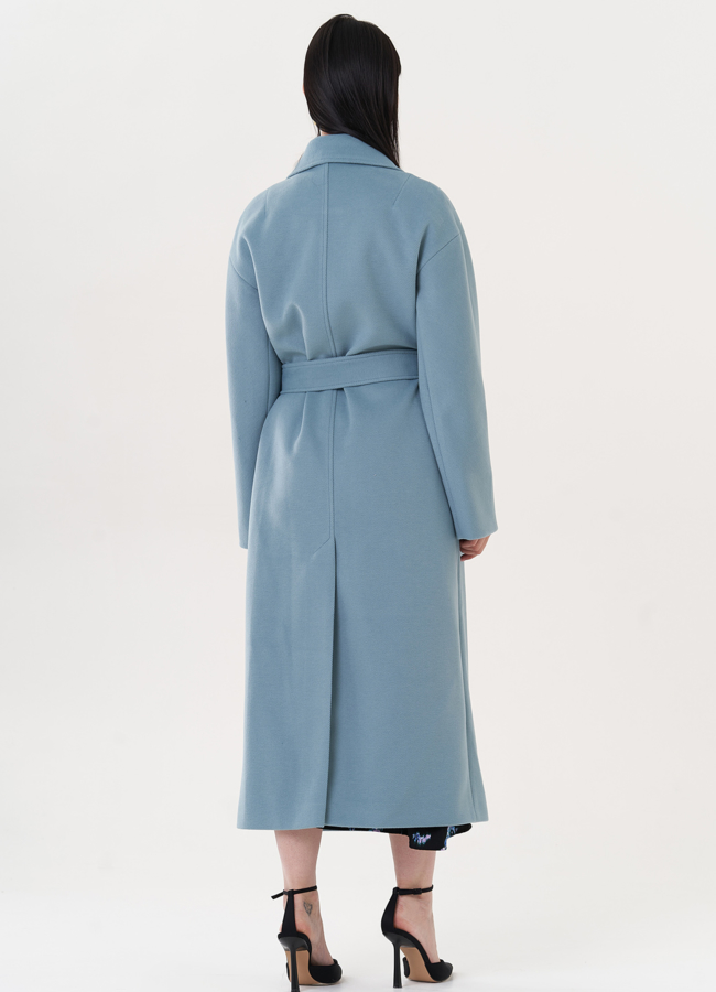 Длинное пальто с английским воротником модель № 26424 универмаг малина