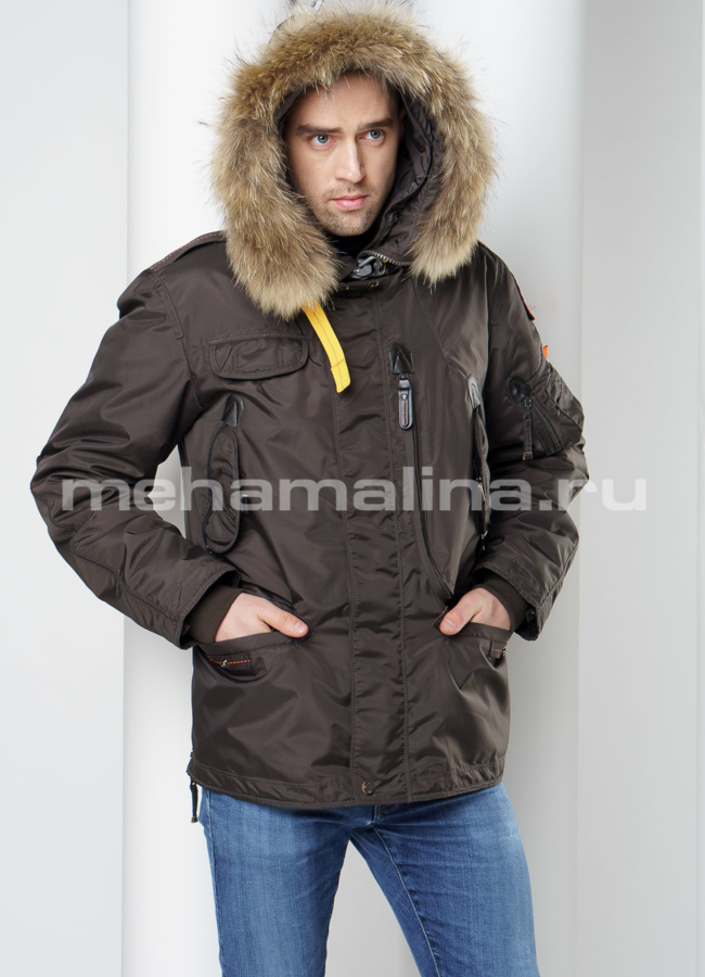 Пуховик мужской с капюшоном модель № KM-34 универмаг малина