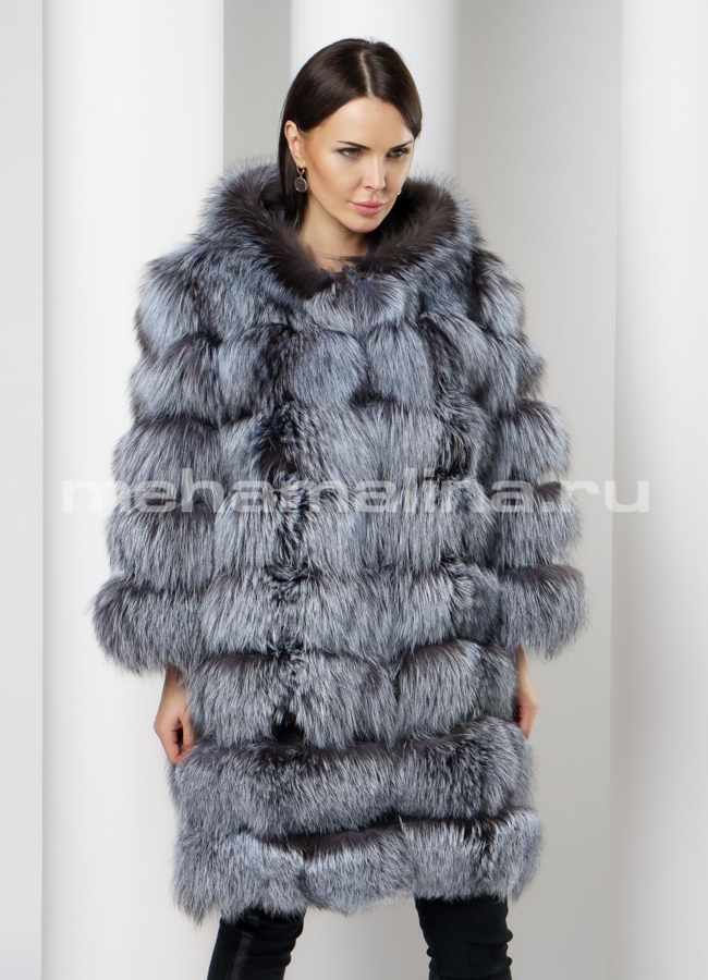 Жакет из чернобурки с капюшоном модель № 15-95 универмаг малина