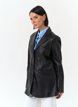 Женский жакет из натуральной кожи