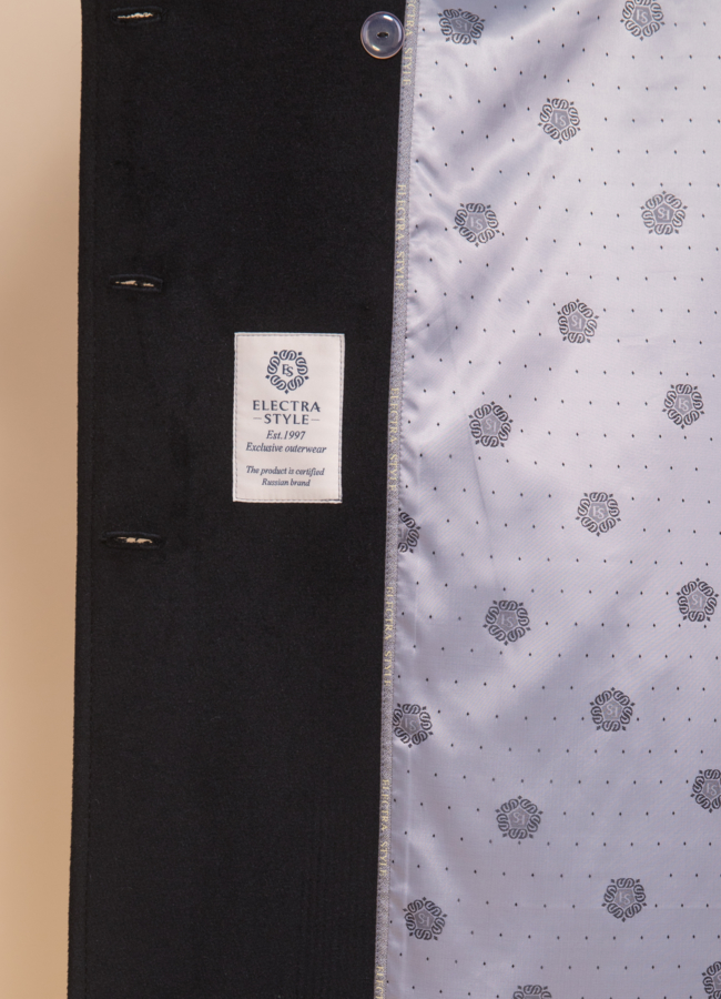 Женское пальто черного цвета Electra Style модель № 21308 универмаг малина