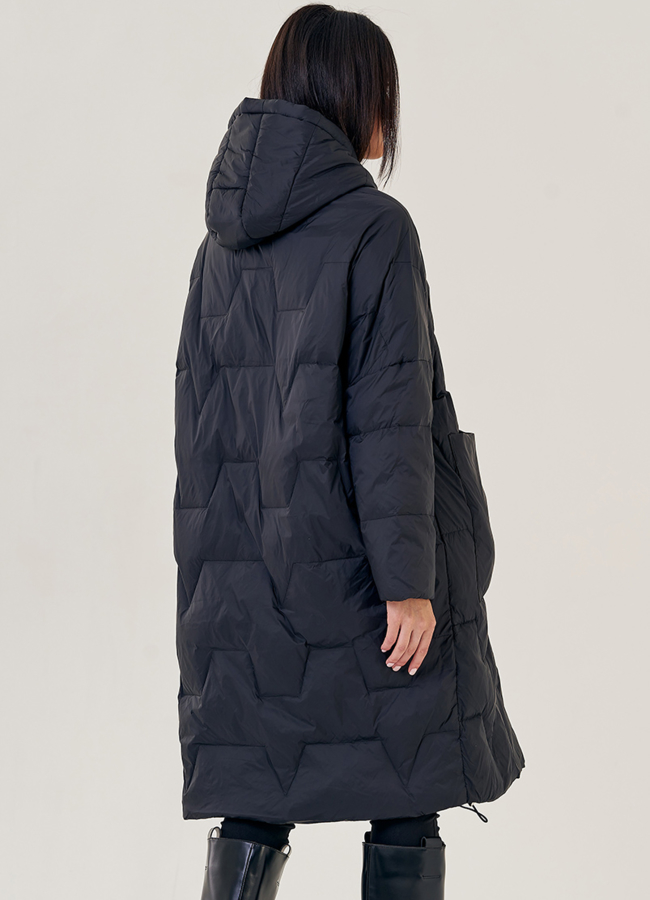 фото Женский пуховик оверсайз  модель № 23227