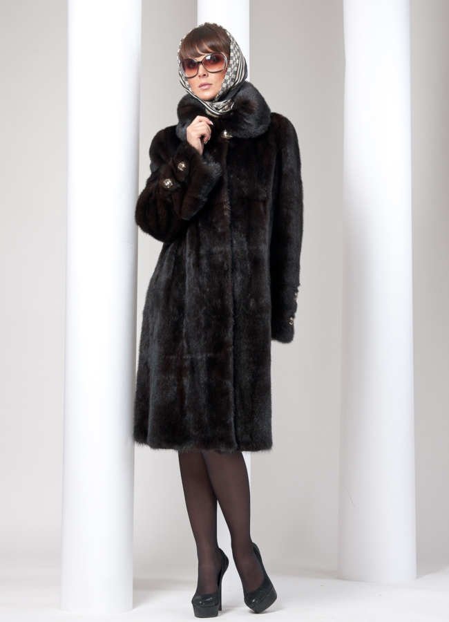 Шуба норка классика махагон модель № S-21  в кредит