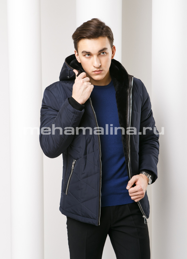 Мужская куртка с капюшоном модель № KM-22 универмаг малина