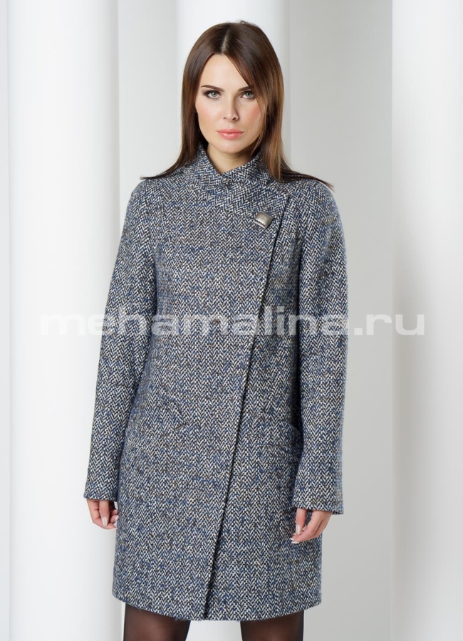 Женское пальто модель № BP-175 меха малина