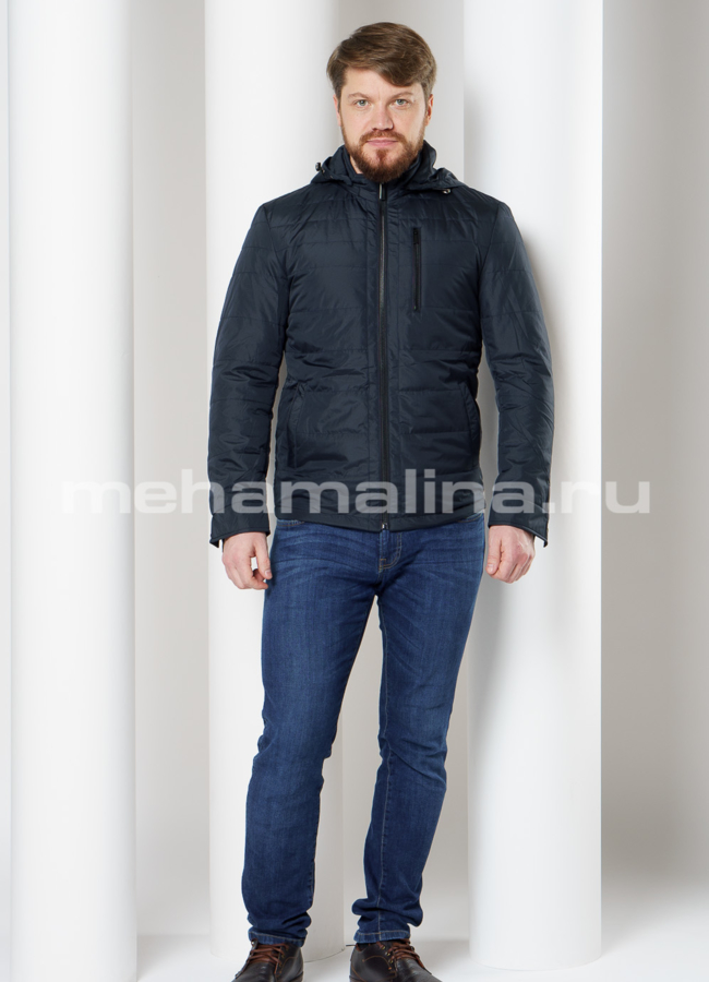 Куртка на молнии со съемным капюшоном модель № 1912 в кредит