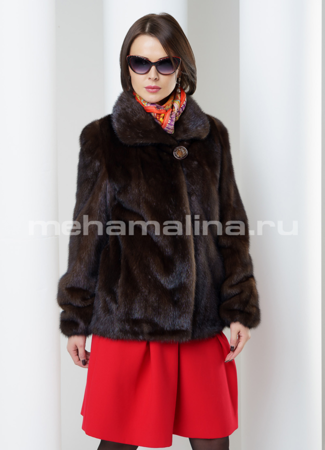Укороченная норковая шуба модель № S-470 универмаг малина