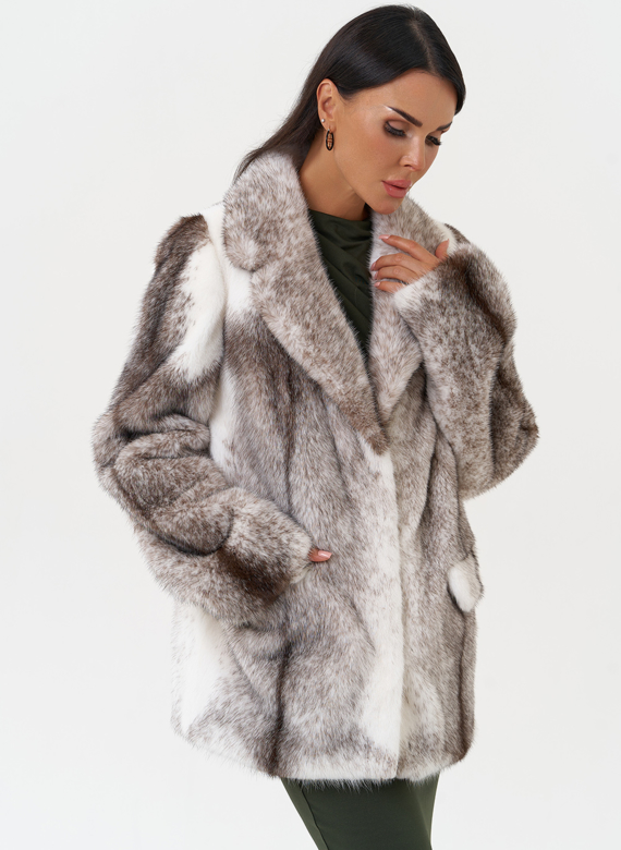 Жакет из норки крестовки cross