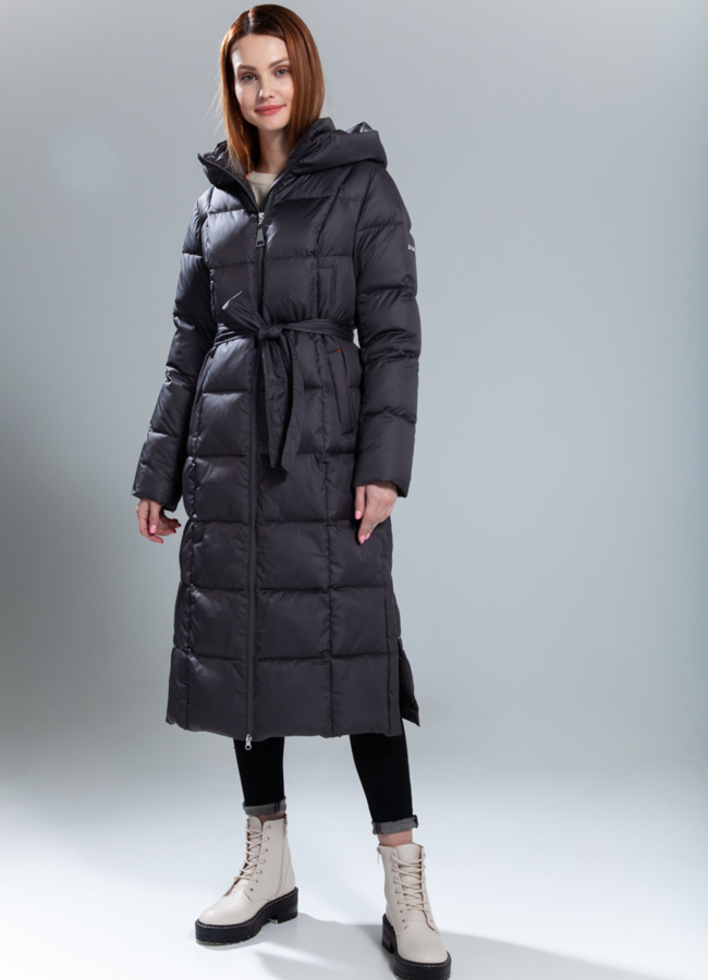 Пуховик женский модель № 860 меха малина