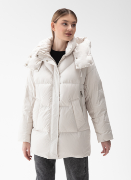 Женский пуховик с капюшоном 