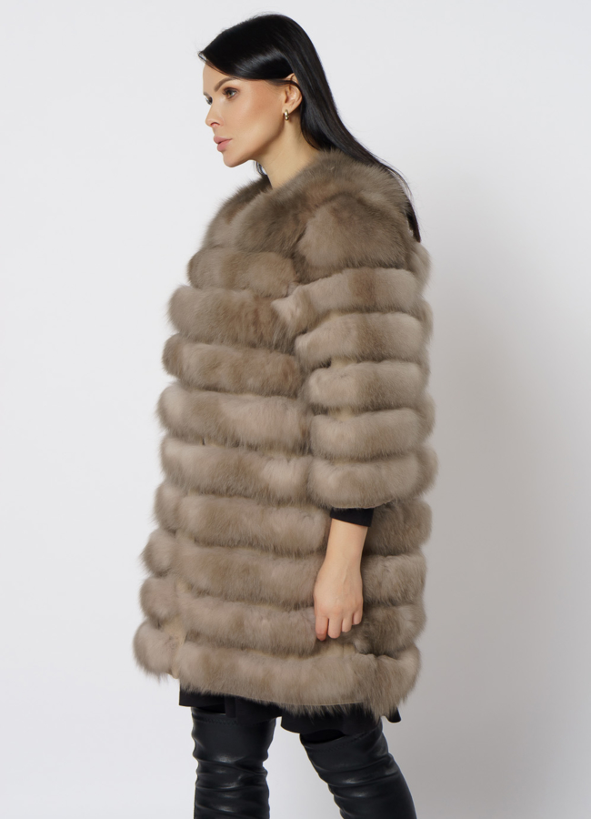 Удлиненная шуба из песца модель № 21724 в кредит