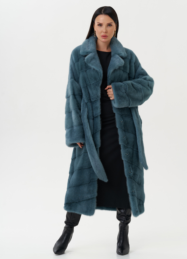 Шуба из норки с английским воротником модель № 26017 универмаг малина